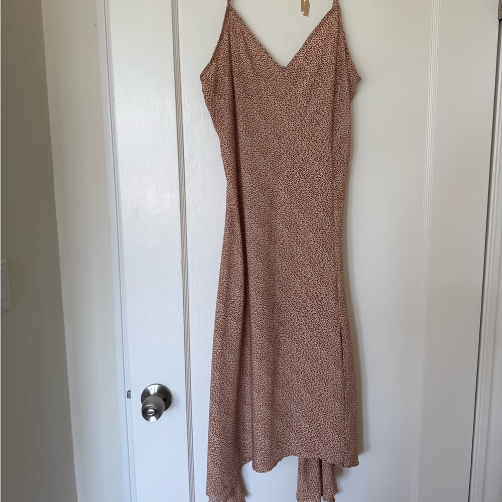 Ces Femme Animal Print Asymmetrical Slip Midi Dress